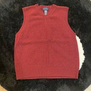 Club Room Red V-Neck Lambs-Wool Sweater